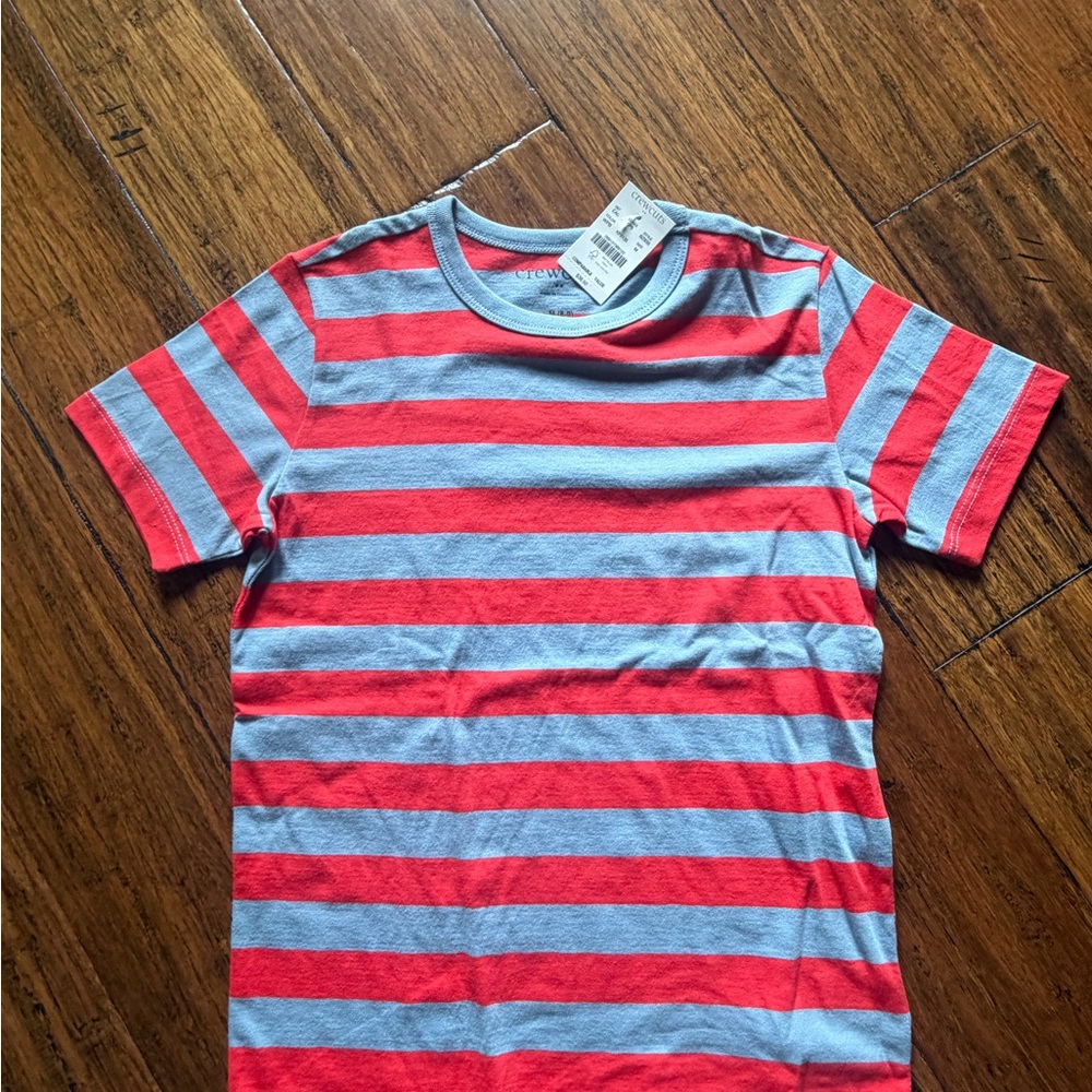 Crewcuts Red & Gray Striped Short-Sleeve Tee